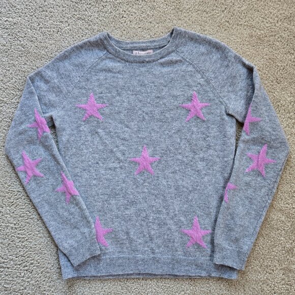 Philosophy Sweaters - NWOT Philosophy Cashmere Sweater Grey With Lavender Stars Purple